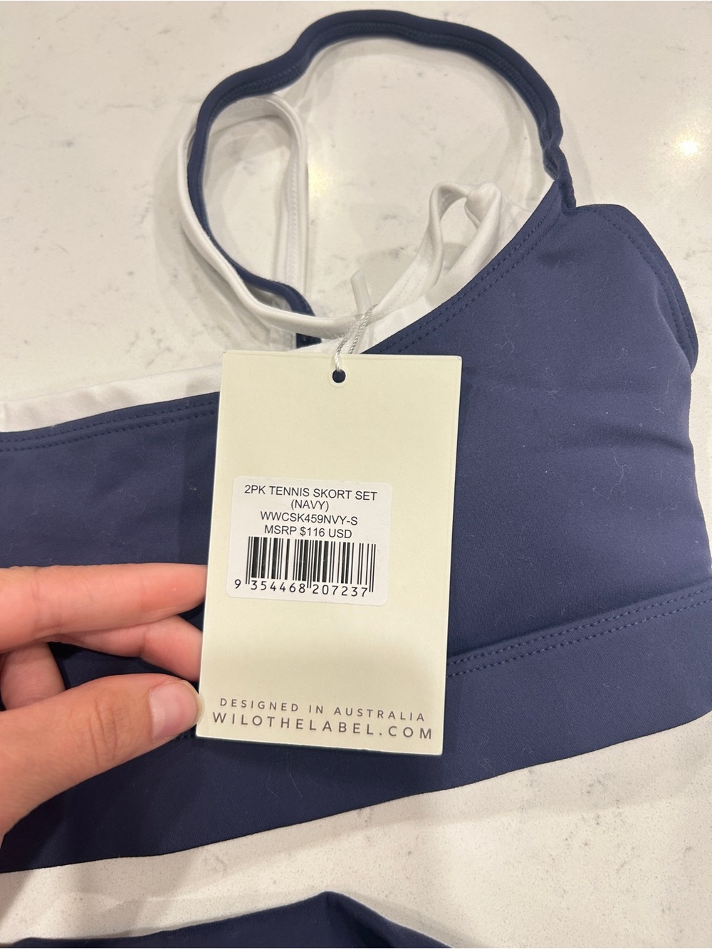 🎾 NWT WILO The Label 2-Piece Tennis Set in Navy — Size S - Picture 3 of 4